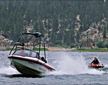 Boat Tubing on Big Bear Lake