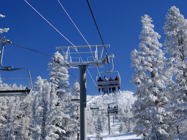 people in a ski lift